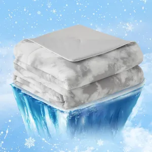 Cozy Bliss Cooling Comforter Queen Size, Cooling Blankets for Hot Sleepers and Night Sweats, Tie Dye Grey Summer Comforter for Queen Size Bed, Breathable Soft Lightweight Silk Smooth