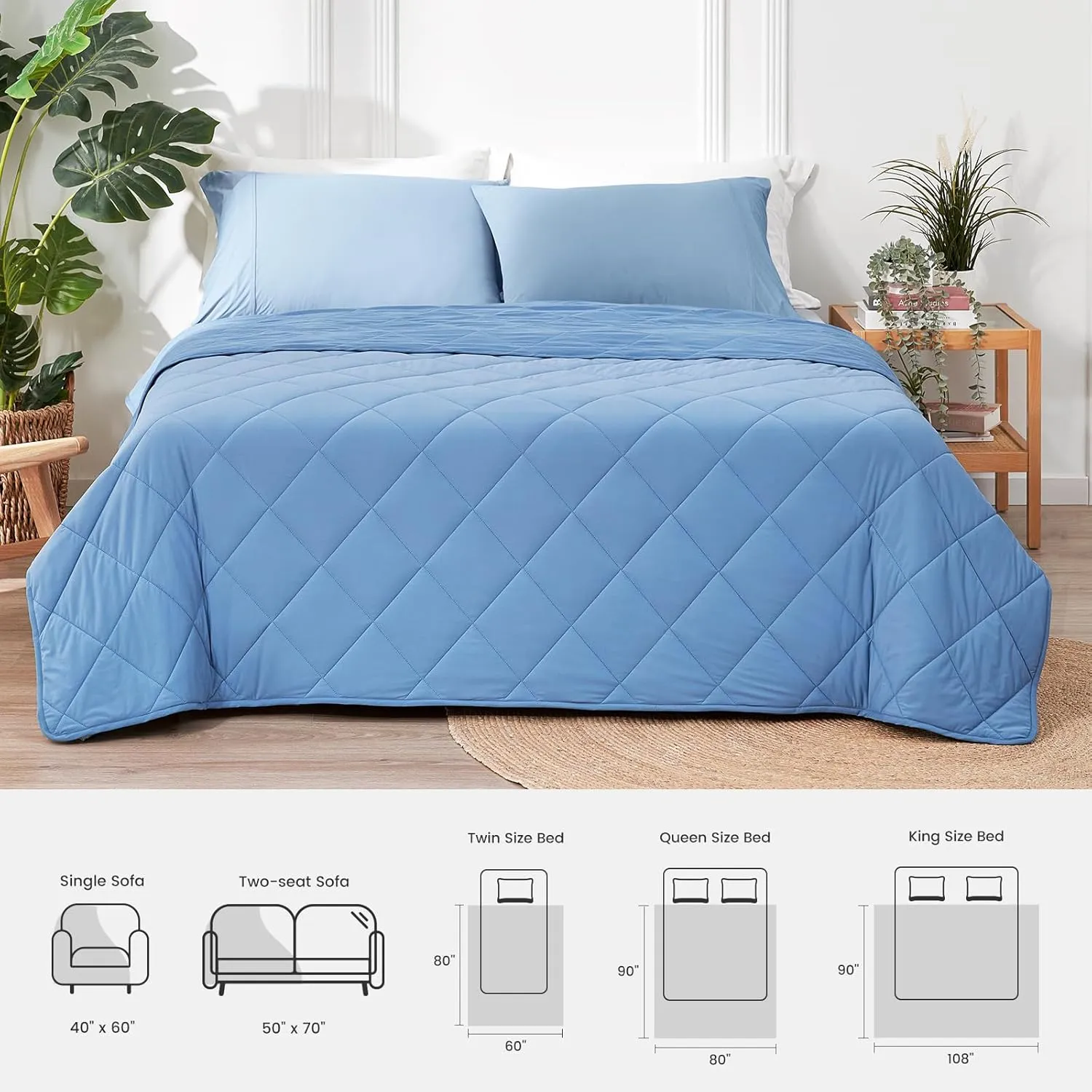 Cozy Bliss Cooling Throw Blanket for Hot Sleepers, Q-Max 0.4 Cooling Comfort 50x70, Cold Blankets for Night Sweats Sleeping, Ultra-Cool Lightweight Breathable Summer Blanket for Bed Travel