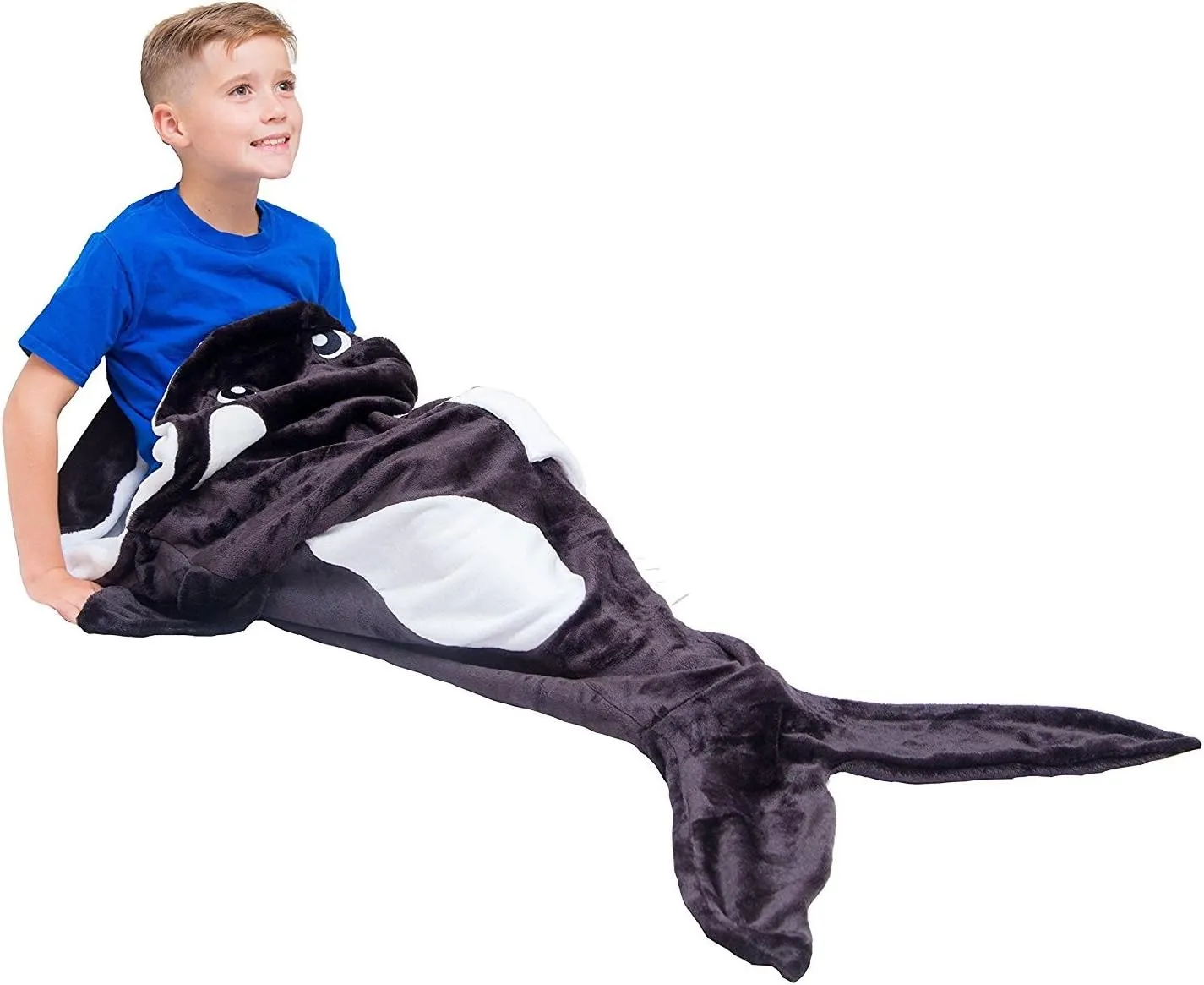 Cozy Whale Blanket for Kids Pocket Style Kids Tail Blanket Made of Extra-Soft & Durable Fabric | Orca Design | Warm & Comfortable, Sleep Sacks for Movie Night, Sleepovers, Camping