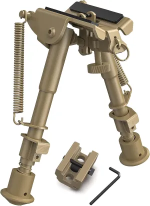 CVLIFE 6-9 Inches Picatinny Bipod Adjustable Spring Return with Picatinny Adapter