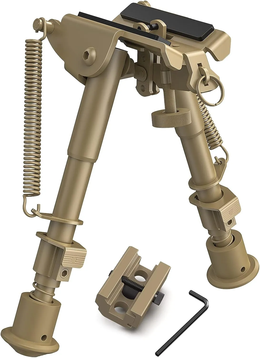 CVLIFE 6-9 Inches Picatinny Bipod Adjustable Spring Return with Picatinny Adapter
