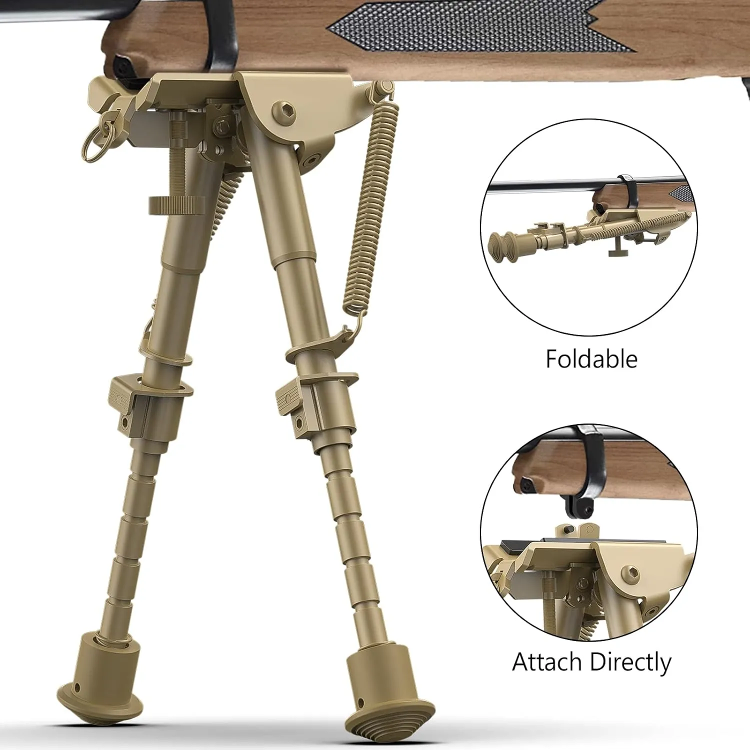 CVLIFE 6-9 Inches Picatinny Bipod Adjustable Spring Return with Picatinny Adapter