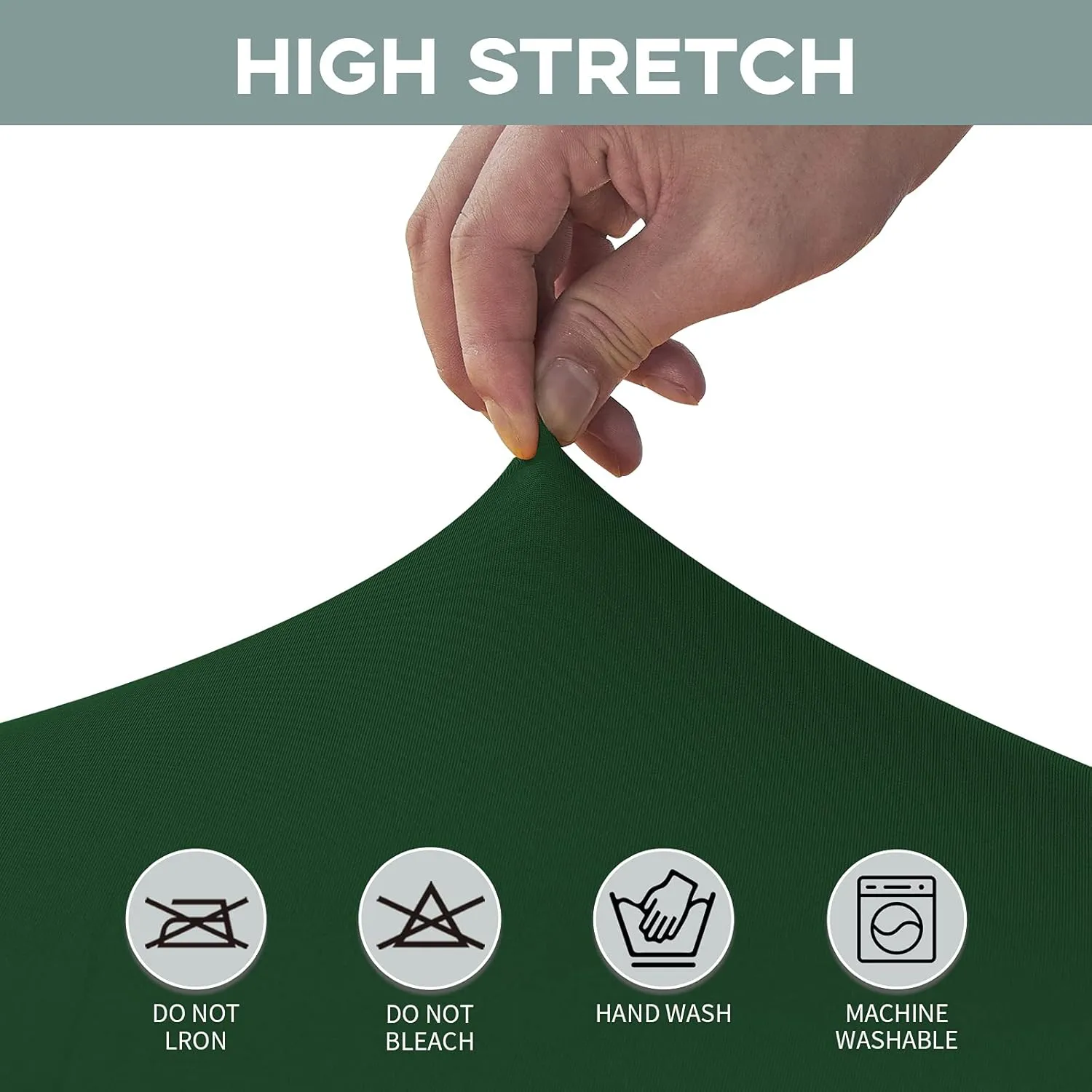 CWK 6FT Stretch Spandex Table Cover for Rectangular Fitted Folding Tables, Wrinkle Resistant, Elastic Stretchable Patio Tablecloth Protector for Party, Banquet, Wedding and Events (Blackish Green)