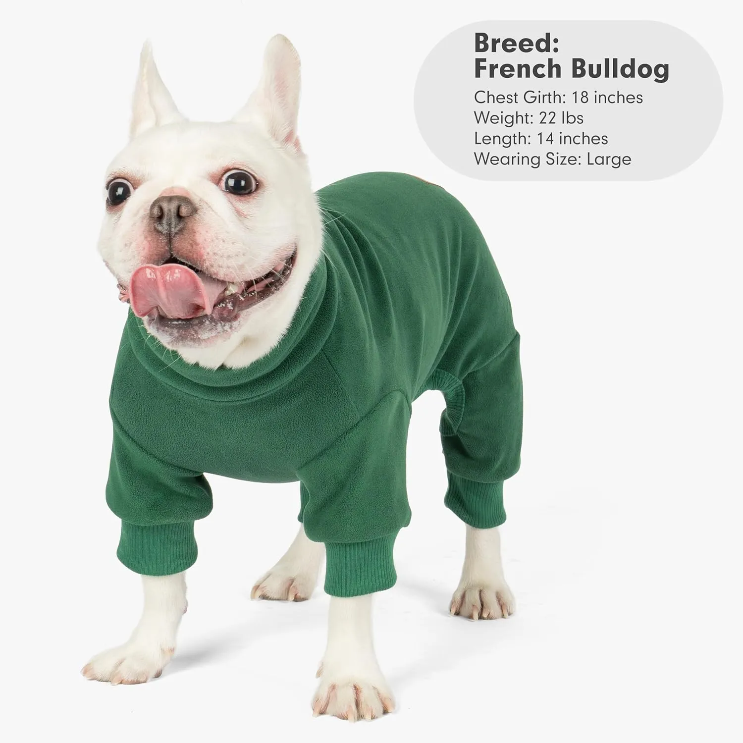 cyeollo Dog Pajamas Extra Small, Soft Fleece Pet Onesie Coat for Small Dogs Pjs Warm Puppy Stretchable Jumpsuit Cold Weather Dog Clothes Outfits, Green XS