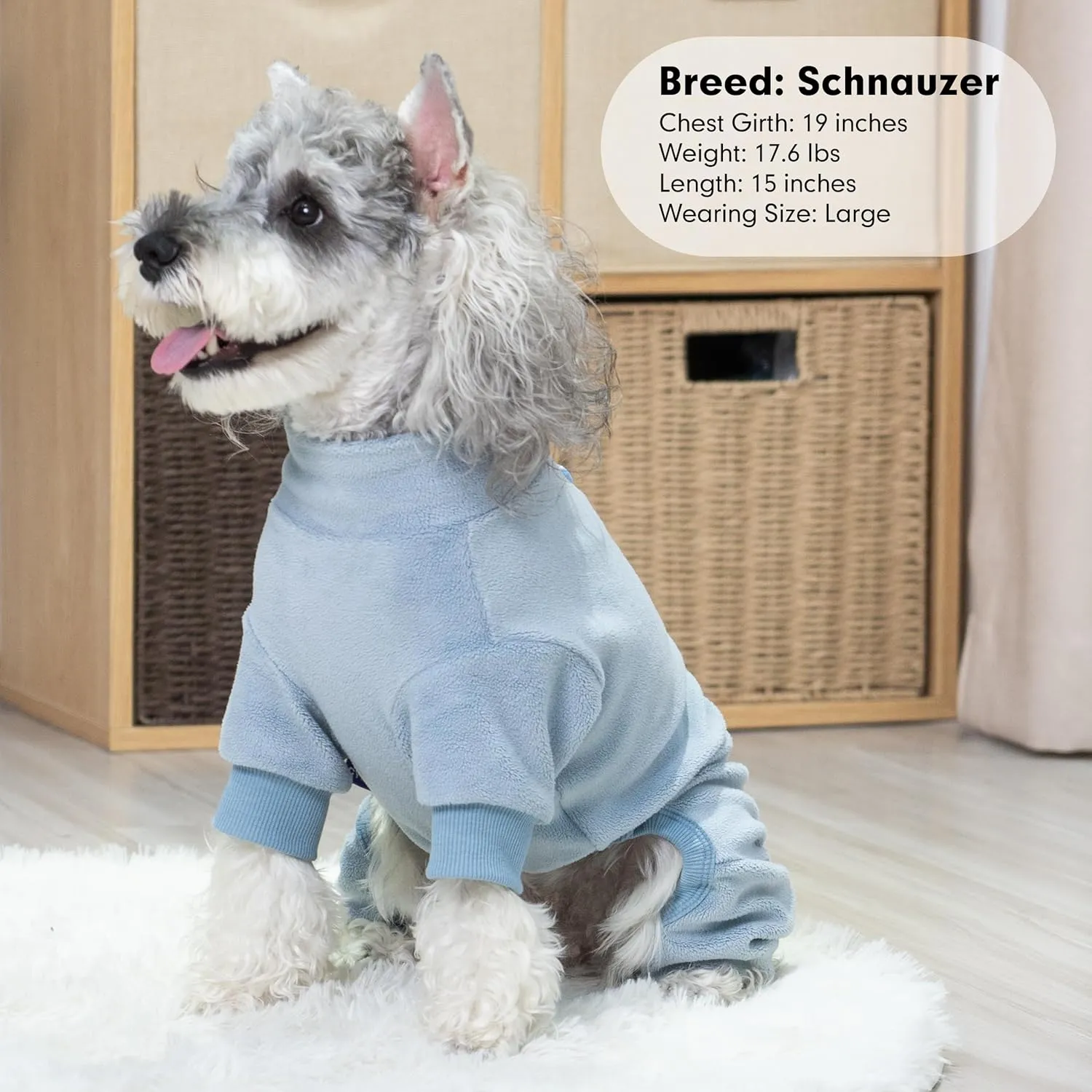 cyeollo Dog Pajamas Small, Stretchable Fleece Pet Onesie Coat for Small Dogs Pjs Warm Puppy Jumpsuit Soft Cold Weather Dog Clothes Outfits, Light Blue S