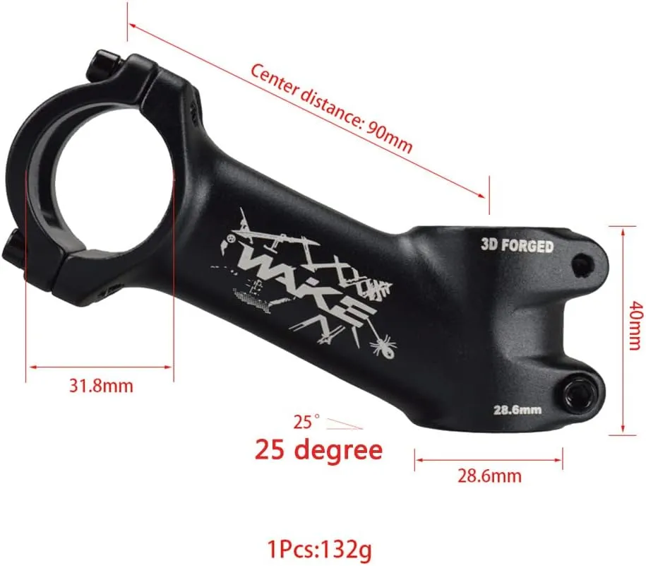 CYSKY Bike Stem 31.8 60mm/70mm/90mm/110mm 25 Degree MTB Stem Mountain Bike Stem Riser Handlebar Stem for Most Road Bike Stem, MTB Stem, BMX Stem, Bicycle Stem