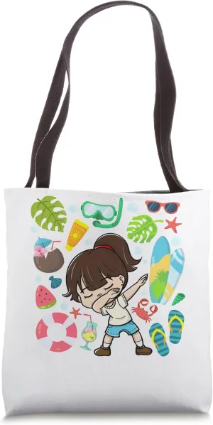 Dabbing Girl Beach Lifestyle Summer Time Temperate Season Tote Bag
