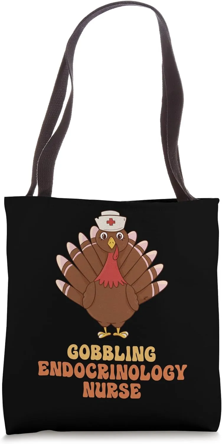 Dabbing Turkey Endocrinology Nurse Funny Thanksgiving Tote Bag