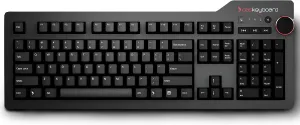 Das Keyboard 4 Professional Wired Mechanical Keyboard, Cherry MX Brown Mechanical Switches, 2-Port USB 3.0 Hub, Volume Knob, Aluminum Top (104 Keys, Black)