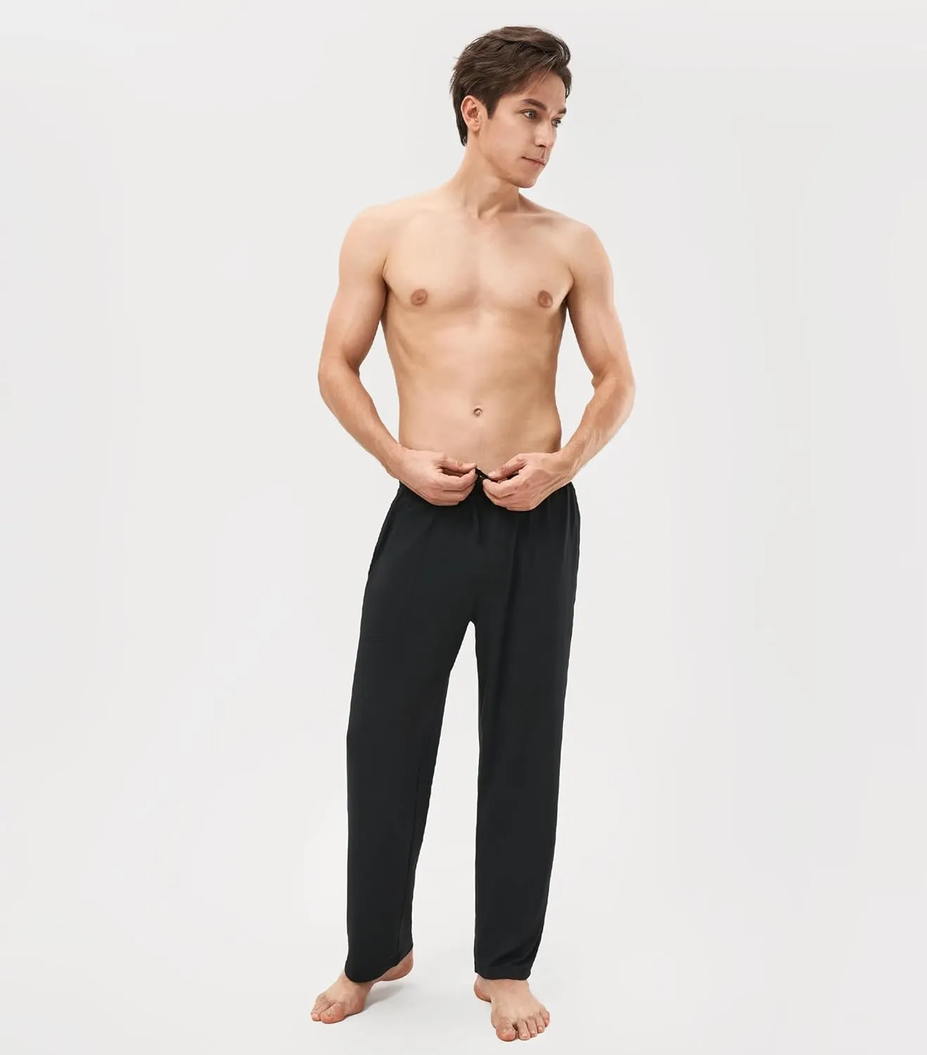 DAVID ARCHY Mens Pajama Pants, Pj Sleep Pajama Bottoms Lightweight Comfy Lounge Pants with Pockets 2 Pack
