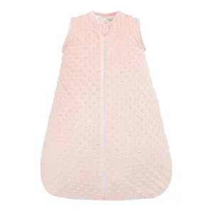 david's kids Fleece Baby Sleep Sack 18-24 Months, 2.5 Tog Minky Winter Baby Wearable Blanket with Plush Dots and 2-Way Zipper, Cotton Inner Lining Sleeping Bag for Girls, X-Large Size, Cloudy Pink
