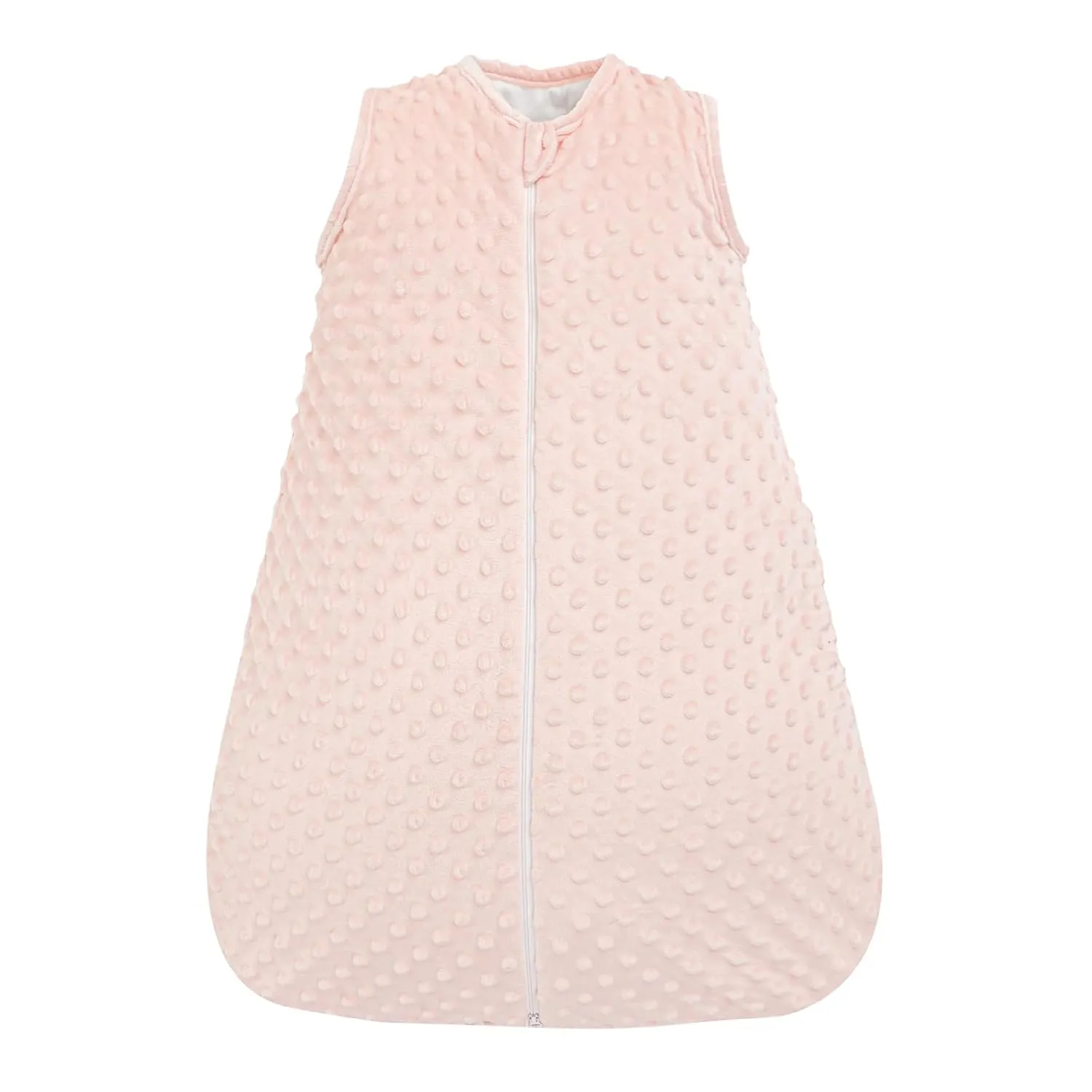 david's kids Fleece Baby Sleep Sack 18-24 Months, 2.5 Tog Minky Winter Baby Wearable Blanket with Plush Dots and 2-Way Zipper, Cotton Inner Lining Sleeping Bag for Girls, X-Large Size, Cloudy Pink