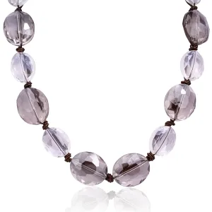 Deborah Grivas Designs Clear & Smokey Stones Necklace