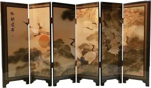 Decorations for The Home, 6 Panel Divider, Mini Folding Screen, Chinese Lacquerware, Mini Desktop Folding Screen, Feng Shui Ornaments, Oriental Gift, Business Gift
