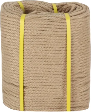 DEDU Hemp Rope 3/8 Inch X 600 FT, Natural Sisal Rope Twine, Twisted 4 Strand Manila Heavy Duty Multipurpose for Cat Scratcher, Docks, DIY Projects.