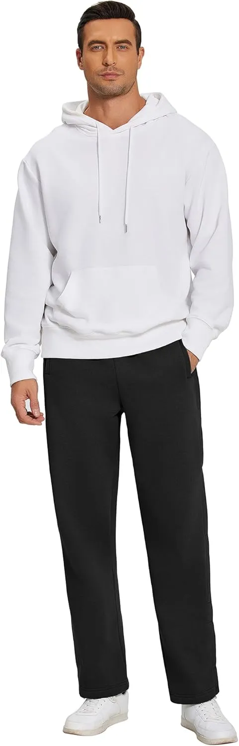 Deyeek Mens Fleece Tear Away Pants Loose Fit Post Knee Replacement Surgery Pants Breakaway Sweatpants Side Snap with Pockets
