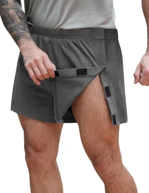 Deyeek Unisex Tear Away Shorts 3-inch Knee Hip Replacement Recovery Post Surgery Cotton Shorts Loose Fit Without Pocket