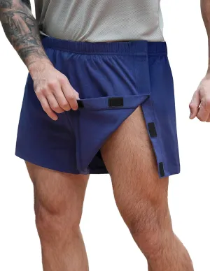 Deyeek Unisex Tear Away Shorts 3-inch Knee Hip Replacement Recovery Post Surgery Cotton Shorts Loose Fit Without Pocket