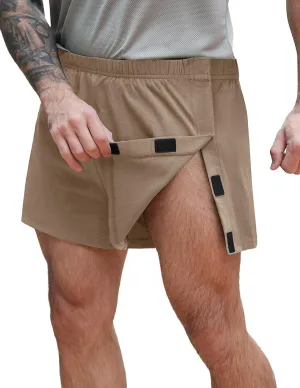 Deyeek Unisex Tear Away Shorts 3-inch Knee Hip Replacement Recovery Post Surgery Cotton Shorts Loose Fit Without Pocket