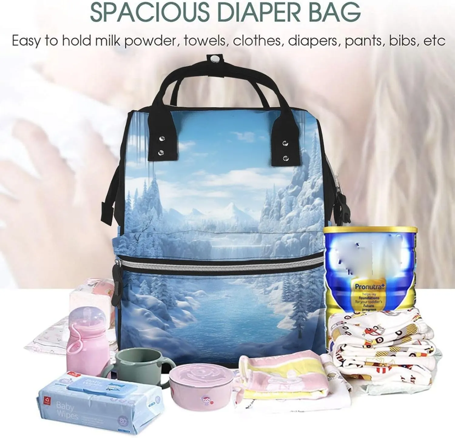 Diaper Bag Backpack Snow Ice World Nappy Backpack Maternity Baby Nappy Bag Changing Bags for Travel