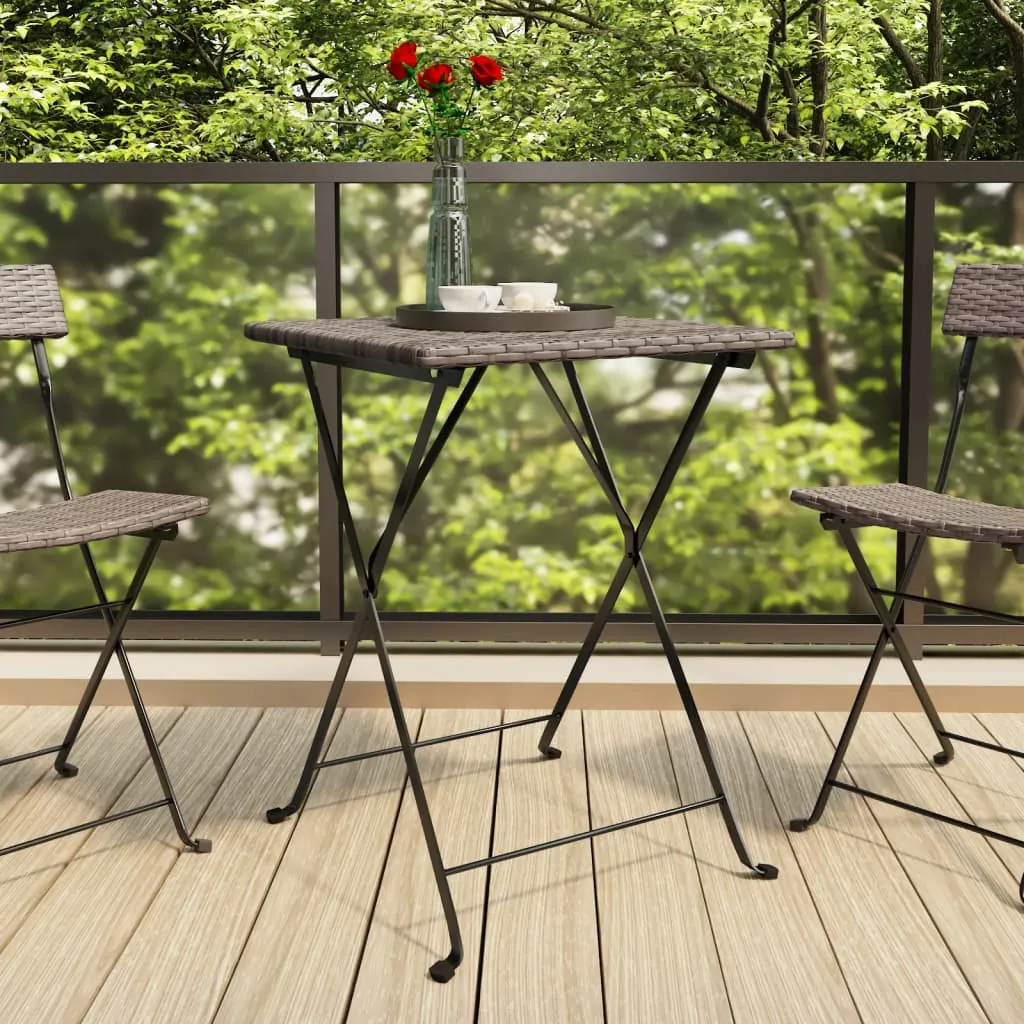 Dining Table Outdoor Garden Furniture Folding Bistro Table Poly Rattan