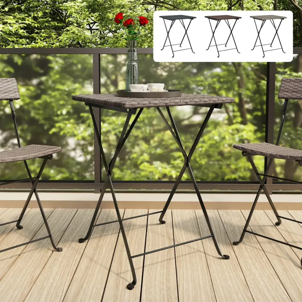 Dining Table Outdoor Garden Furniture Folding Bistro Table Poly Rattan