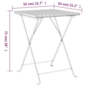 Dining Table Outdoor Garden Furniture Folding Bistro Table Poly Rattan