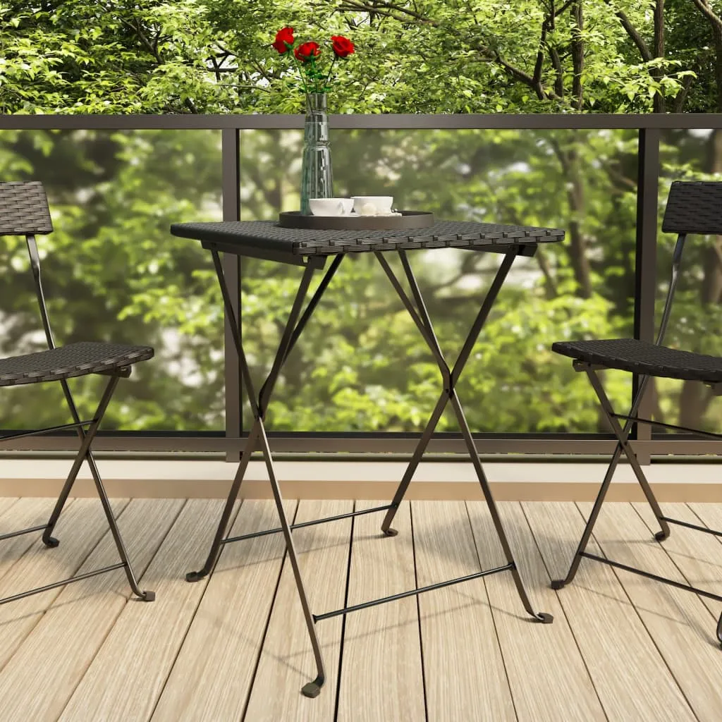 Dining Table Outdoor Garden Furniture Folding Bistro Table Poly Rattan