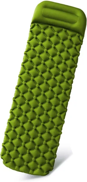 Dioche Camping Mat, Self Inflating Camping Mat Camping Mat with Pillow Builtin Foot Pump Sleeping Mat for Hiking Travel Beach Outdoor (Army Green)