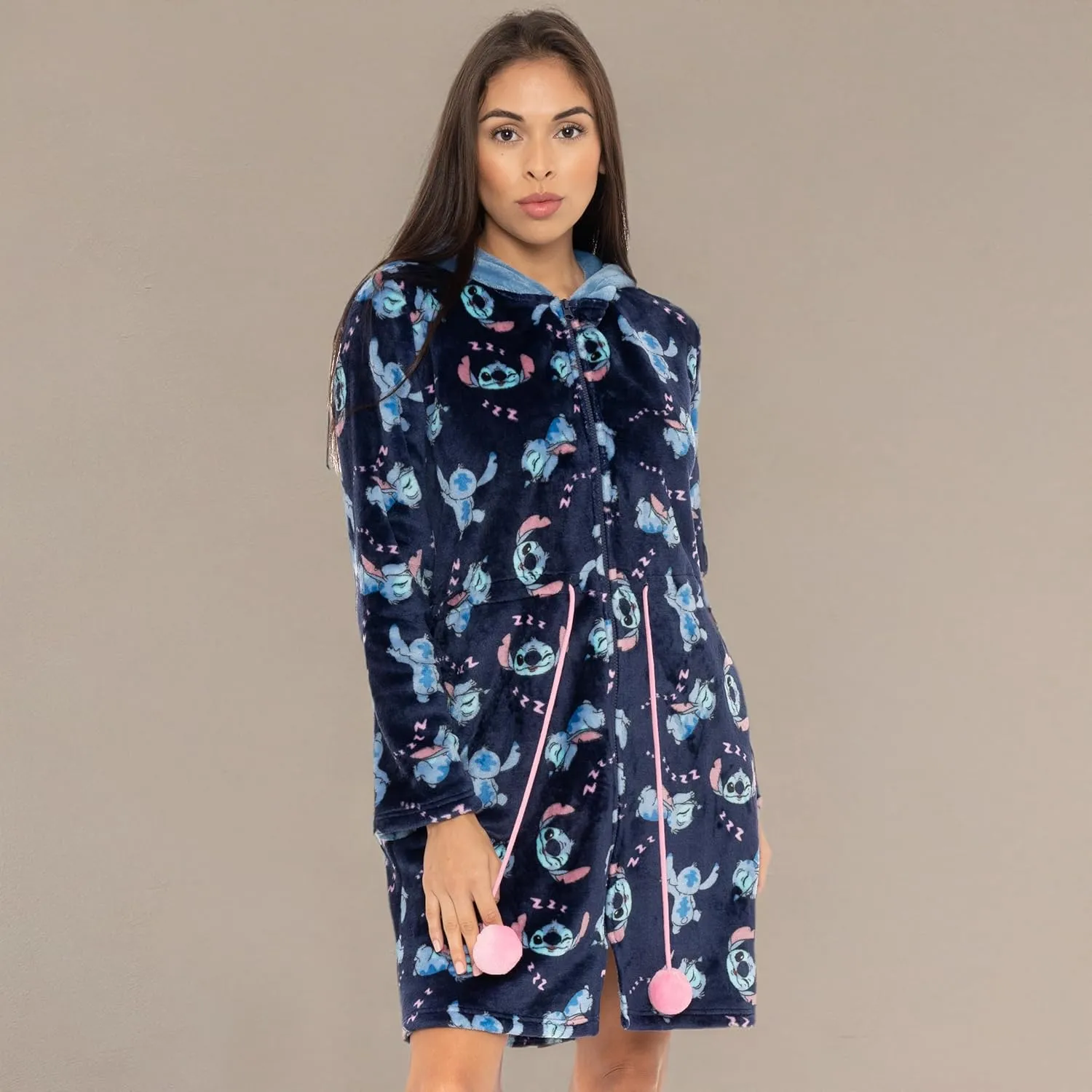 Disney Lilo and Stitch Robe | Stitch Bathrobe For Women | Ladies Bathrobe With Hood | Sizes S-L