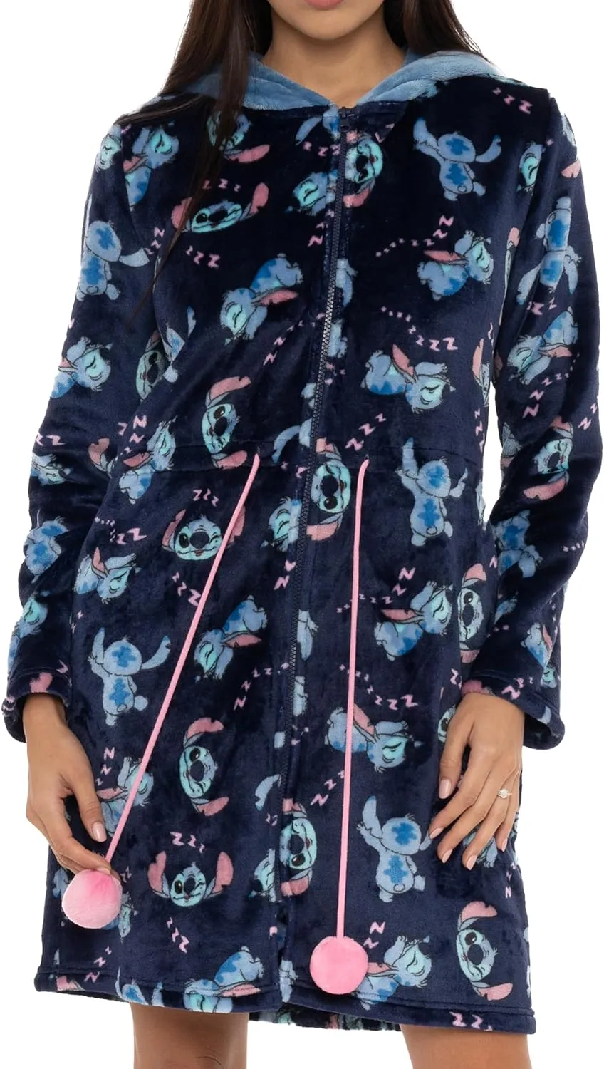 Disney Lilo and Stitch Robe | Stitch Bathrobe For Women | Ladies Bathrobe With Hood | Sizes S-L