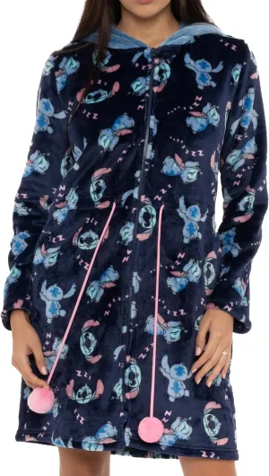 Disney Lilo and Stitch Robe | Stitch Bathrobe For Women | Ladies Bathrobe With Hood | Sizes S-L