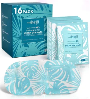 DiviniTi Self Warming Heated Eye Mask - 16 Pack, Up to 110F Degrees, Fast Soothing Relief for Puffy Eyes, Insomnia, Migraine & Stye Treatment