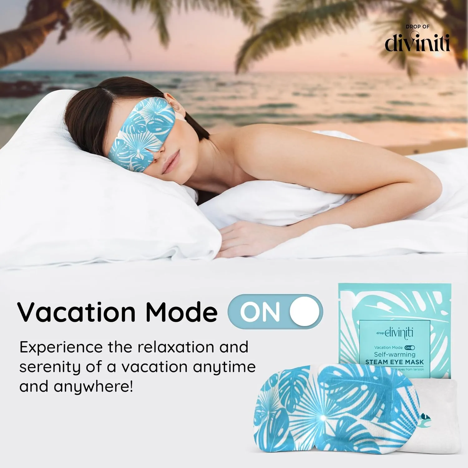 DiviniTi Self Warming Heated Eye Mask - 16 Pack, Up to 110F Degrees, Fast Soothing Relief for Puffy Eyes, Insomnia, Migraine & Stye Treatment