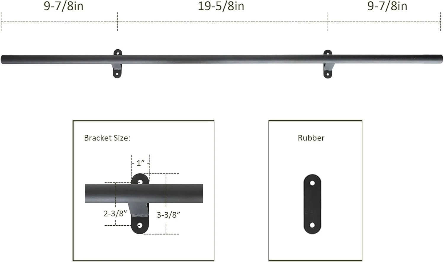 DIYHD 39-3/4" Stand Up Black Rolling Library Hardware,Telescope Sliding Top Roller,Floor Roller with Brake(No Ladder)