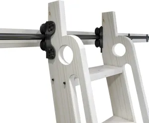 DIYHD 39-3/4" Stand Up Black Rolling Library Hardware,Telescope Sliding Top Roller,Floor Roller with Brake(No Ladder)