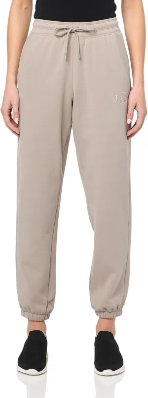 DKNY womens Varsity Embroidered Logo Jogger Fleece Sweatpant