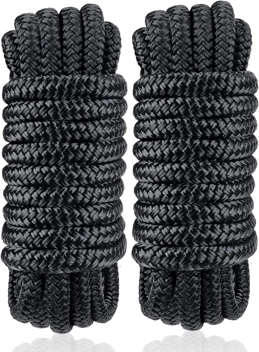 Dock Lines & Ropes Boat Accessories - 3/8" x 15' Double Braided Nylon Dock Lines with 12” Loop, Excellent 5800 lbs Breaking Strength Marine Rope for Kayak Pontoon Boats up to 30ft, Boating Gifts