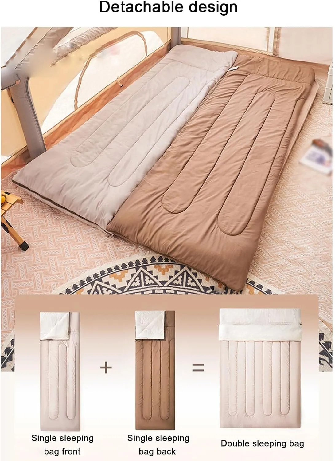 Double Sleeping Bags, Adult Outdoor Camping Sleeping Bags, Warm Tents with Portable Sleeping Bags