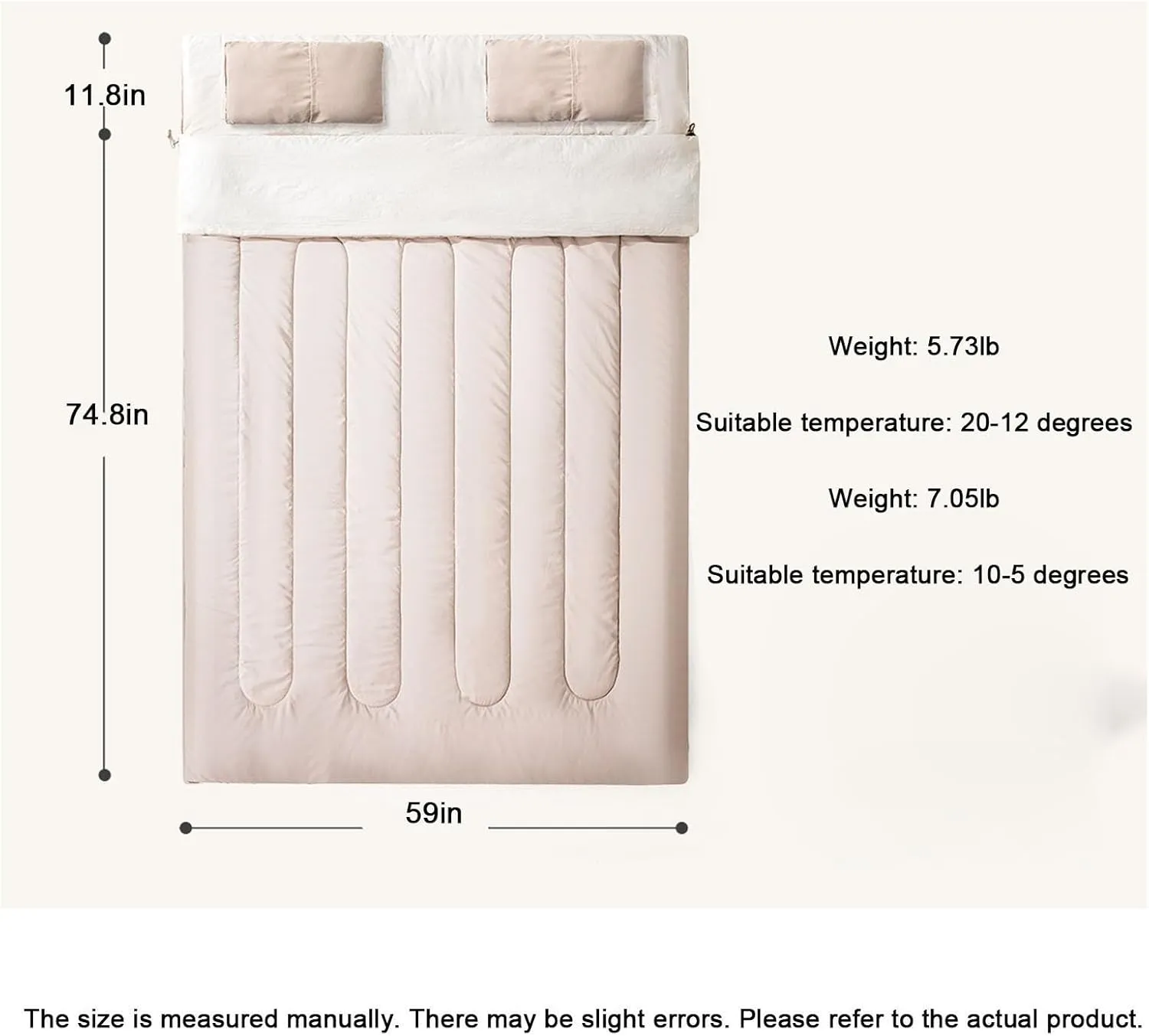 Double Sleeping Bags, Adult Outdoor Camping Sleeping Bags, Warm Tents with Portable Sleeping Bags