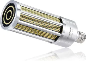 DragonLight 200W Commercial Grade Corn LED Light Bulb Fanless(1000 Watt Metal Halide/HID/HPS Replacement) E39 Large Mogul Base LED Lamp 5000K Daylight 27,000LM for High Bay Area Lighting