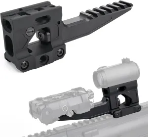 Dual Optics Riser Mount, Picatinny Riser Mount Red Dot Riser 2 Inch High, Optic Scope Sight Laser Riser Mount for T1 T2 Red Dot Optic Scope PEQ Laser Sight, Fit for 20mm Picatinny Rail