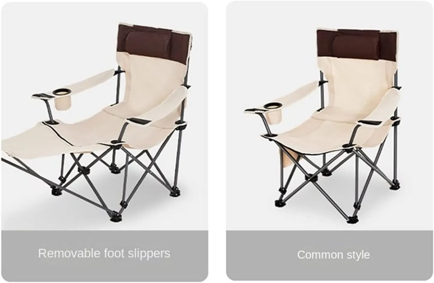 Dual-Purpose Outdoor Folding Chair Portable Nap Lunch Break Fishing Chair Lightweight Beach Chair Lazy Stool Camping Chair, Beige Short