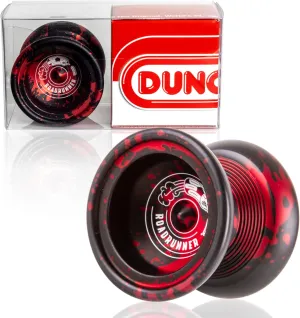 Duncan Toys Roadrunner Yo-Yo, Unresponsive Expert Level Yo-Yo, Concave Bearing and Aluminum Body, Black with Red Splash