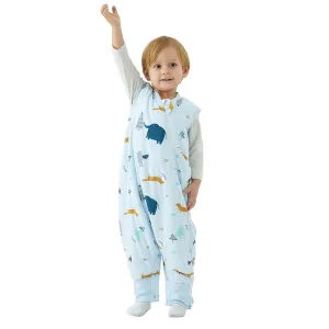 Duomiaomiao 1.5 TOG Toddler Sleep Sack 36-48 Months 100% Cotton Four Season Side Open Zipper Baby Sleep Sack with Feet, Breathable Toddler Wearable Blanket