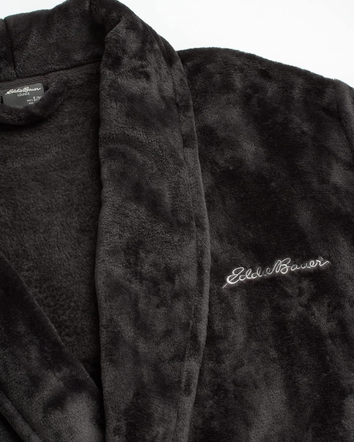 Eddie Bauer Plush Bath Robe for Men - Soft Fleece Plush Luxury Spa Men's Bathrobe | Mens Robe with External Pockets and Belt