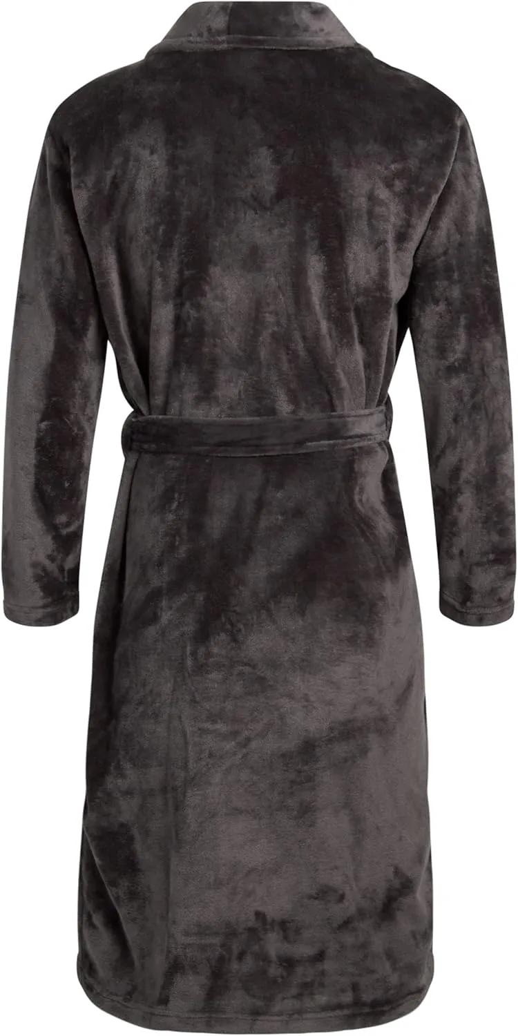 Eddie Bauer Plush Bath Robe for Men - Soft Fleece Plush Luxury Spa Men's Bathrobe | Mens Robe with External Pockets and Belt