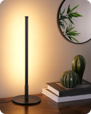 EDISHINE Upgraded LED Table Lamp, Stepless Dimmable Bedside Lamp with 3 Color Temperature, Modern Nightstand Lamp, Desk Lamp for Bedroom, Living Room, Corner, Gift, Metal Finish, Black, 6W