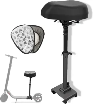 Electric Scooter Seat with Waterproof Cushion Cover for Ninebot ES1 ES2 E22 ES4/Razor C25/Xiaomi M365 Pro 1S/Aovopro ES80, Adjustable Foldable Seat Shock Absorbing Max Seat Saddle