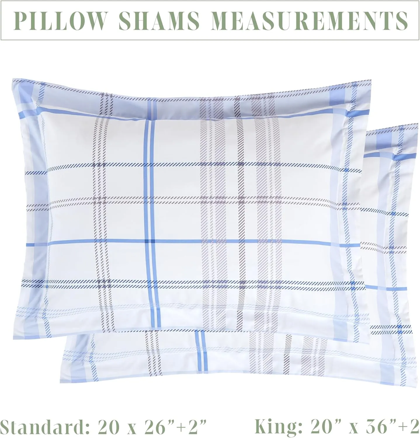 Elegant Comfort 8-Piece Lodge Plaid Reversible Comforter Set - All Season Bed in a Bag, 4-Piece Sheet Set Featuring Smart Pockets, Matching Shams and Decorative Pillow, Full/Queen, Aqua